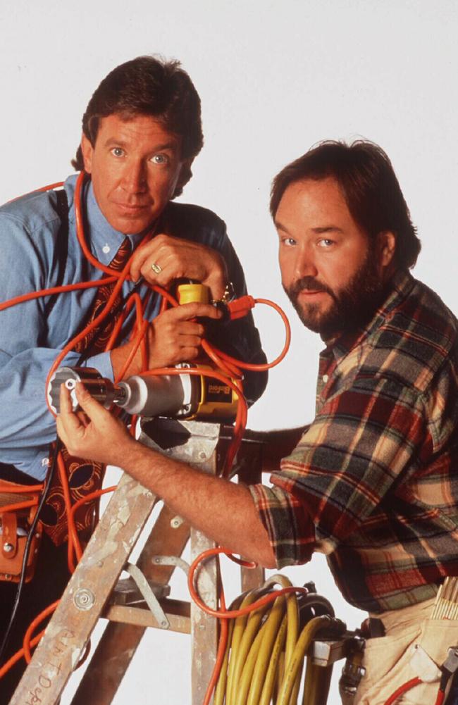 Tim Allen and Richard Karn in <i>Home Improvement</i>.