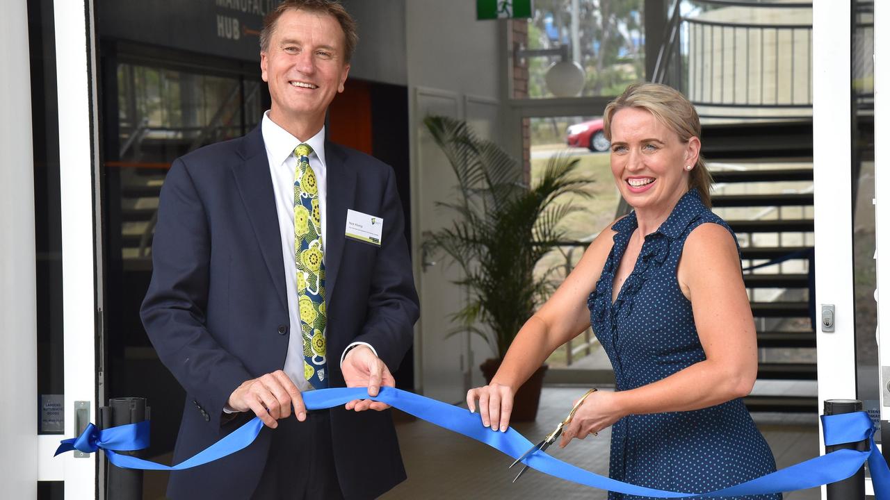 CQUniversity vice-chancellor Professor Nick Klomp and State Development, Tourism and Innovation Minister Kate Jones.