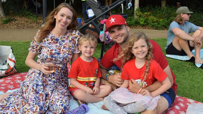 The Reed family enjoy their time at the 2023 Buderim Community Carols.