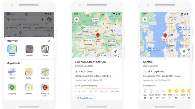 The new weather and air quality layers. Google says it’s on track to add more than 100 AI-powered improvements to its Maps app this year.