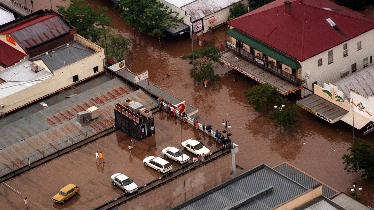 Flooding in Gympie from the Mary River, February 9, 1999. Photo: Nathan Richter