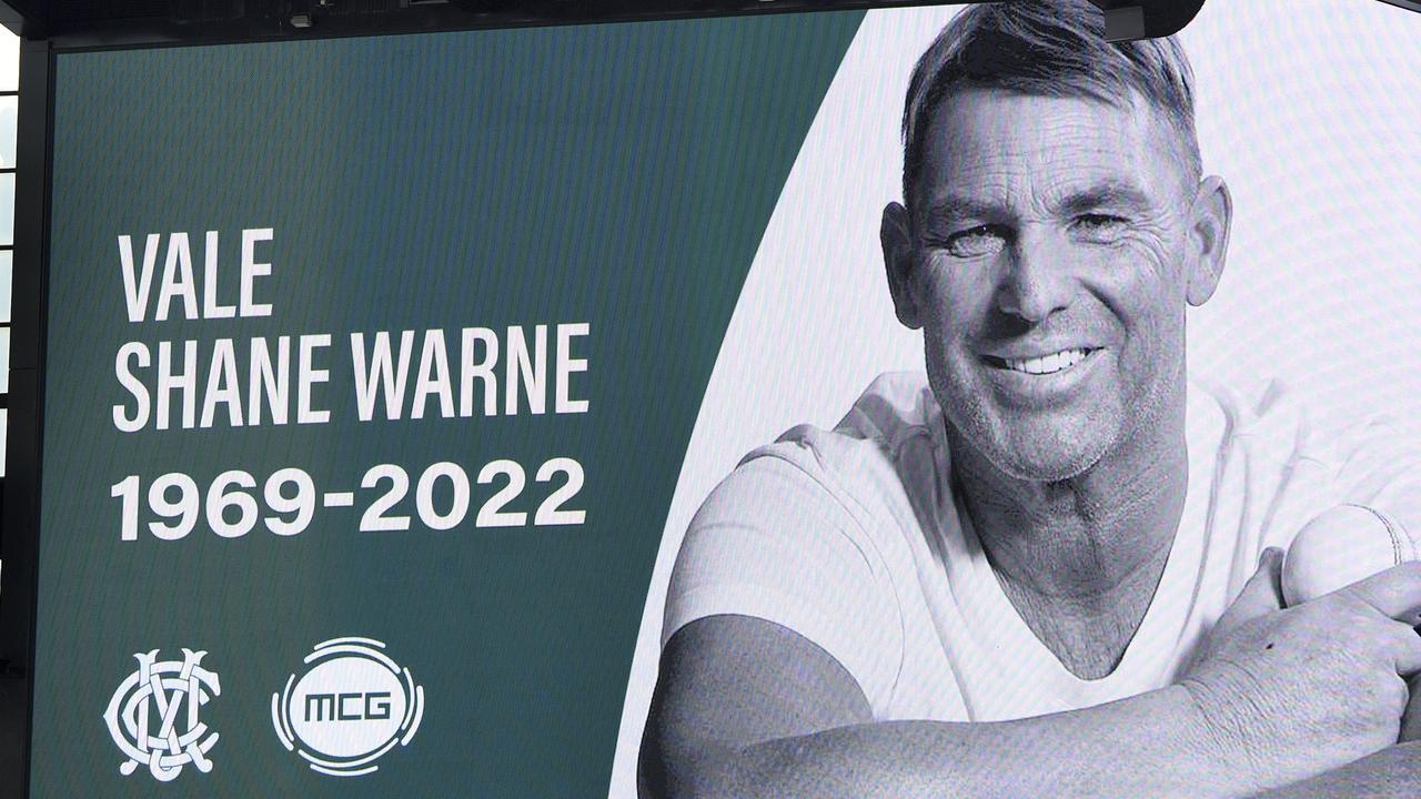 The MCG paid tribute to Warney. Picture: NCA NewsWire / Andrew Henshaw