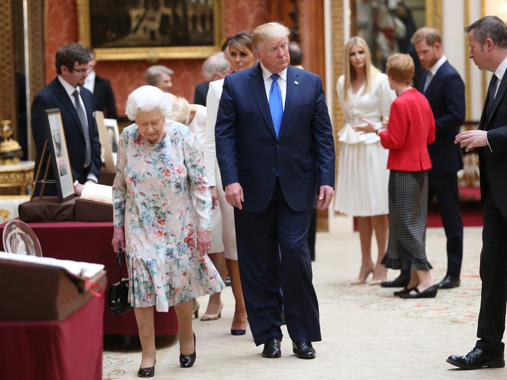 Donald Trump with the Queen during his state visit to the UK in 2019. Picture: Ian Vogler (Getty Images)