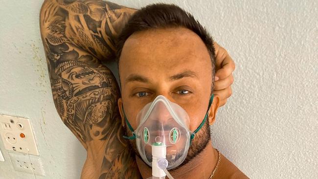 Fitness influencer Dmitriy Stuzhuk had been discharged from hospital in his native Ukraine after testing positive- but was rushed back as his health rapidly deteriorate.