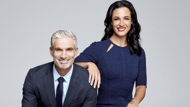 Craig Foster with SBS soccer presenter Lucy Zelic.