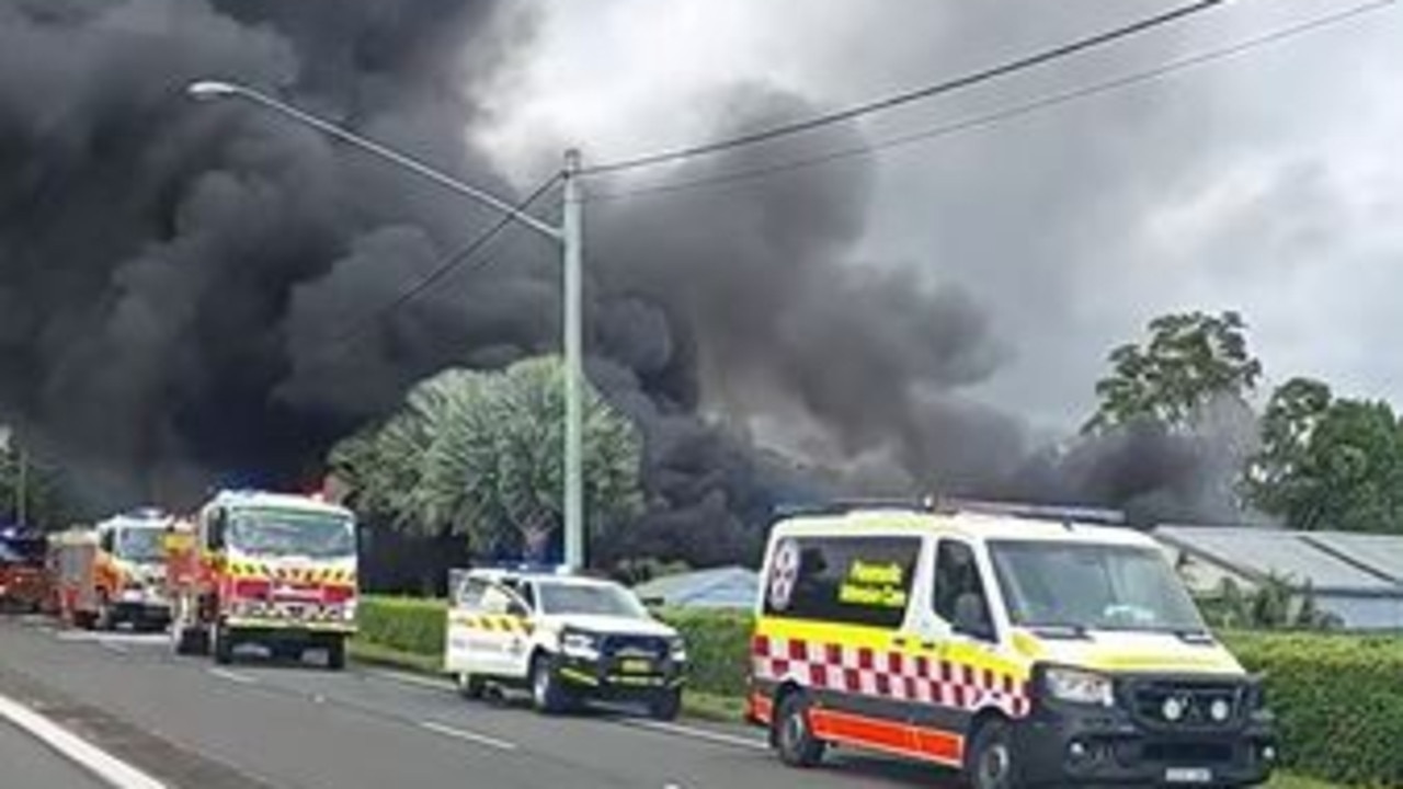 Authorities are fighting a massive factory fire in Sydney’s north. Picture: Facebook