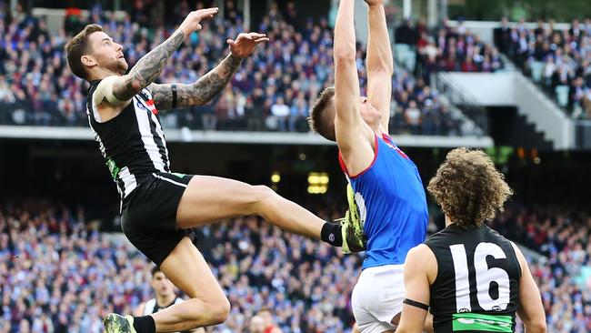 Was Jeremy Howe’s studs in the back grab a mark? Picture: AFL Photos/Getty Images