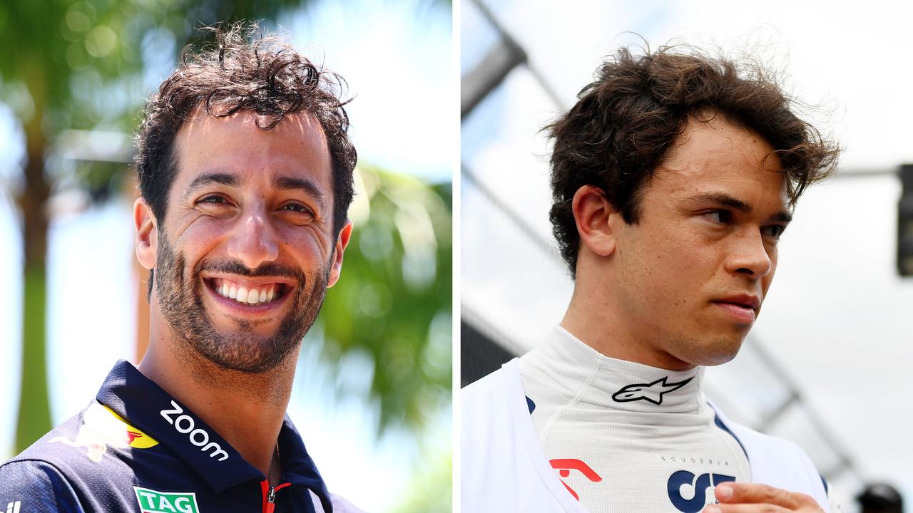 Daniel Ricciardo could replace Nyck de Vries of Netherlands and Scuderia AlphaTauri. (Photos by Mark Thompson/Rudy Carezzevoli/Getty Images)