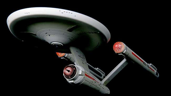 Vancouver, Canada - March 25, 2014:A model of the Federation starship USS Enterprise, commanded by Captain James T. Kirk in the original Star Trek series.