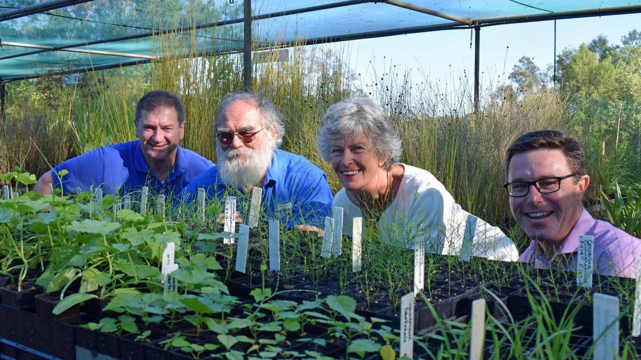 Llew O'Brien, Ernie Rider, Antionette Augustinus and David Littleproud visit Landcare Gympie to talk agriculture.