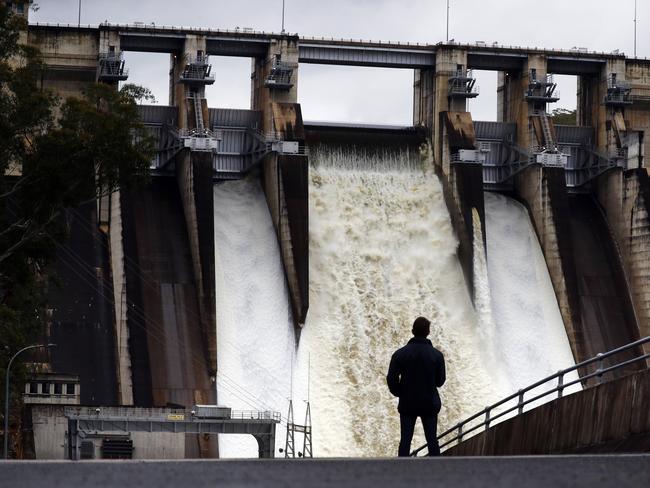 Warragamba spilled over in Western Sydney last year amid heavy rain. Picture: Sam Ruttyn