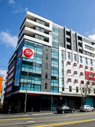 Tune Hotel Melbourne in Swanston Street, Carlton. Picture: Stuart Walmsley
