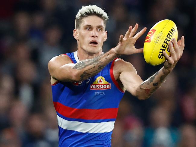 MELBOURNE, AUSTRALIA - JUNE 03: Rory Lobb of the Bulldogs in action during the 2023 AFL Round 12 match between the Western Bulldogs and the Geelong Cats at Marvel Stadium on June 3, 2023 in Melbourne, Australia. (Photo by Michael Willson/AFL Photos via Getty Images)