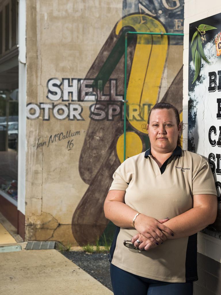 Tiffany Gill from Great Country Pies said the New Acland mine closing down with hit Oakey businesses hard. Picture: Kevin Farmer