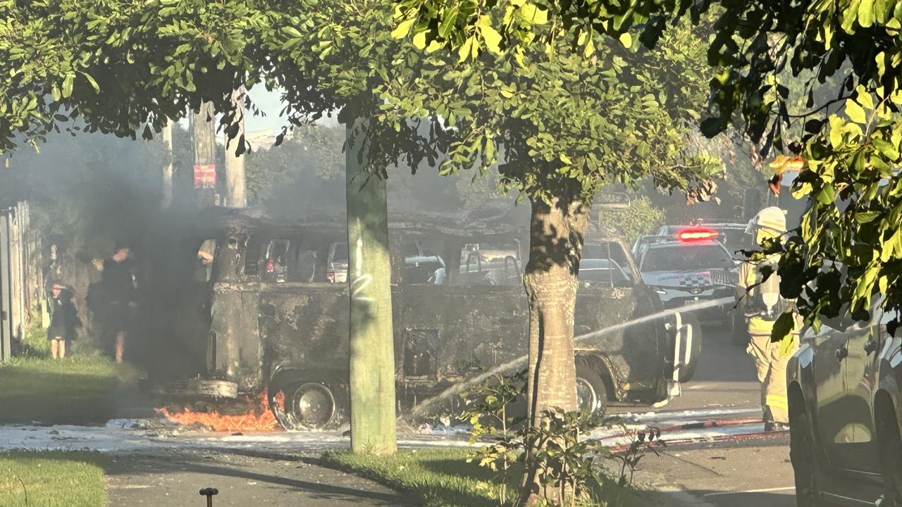 Van fire on Second Ave, Maroochydore.
