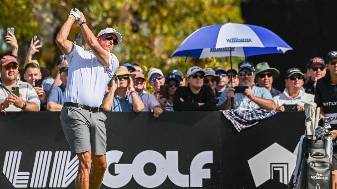 Phil Mickelson in Adelaide on April 21, 2023. (Photo by Brenton Edwards / AFP) /