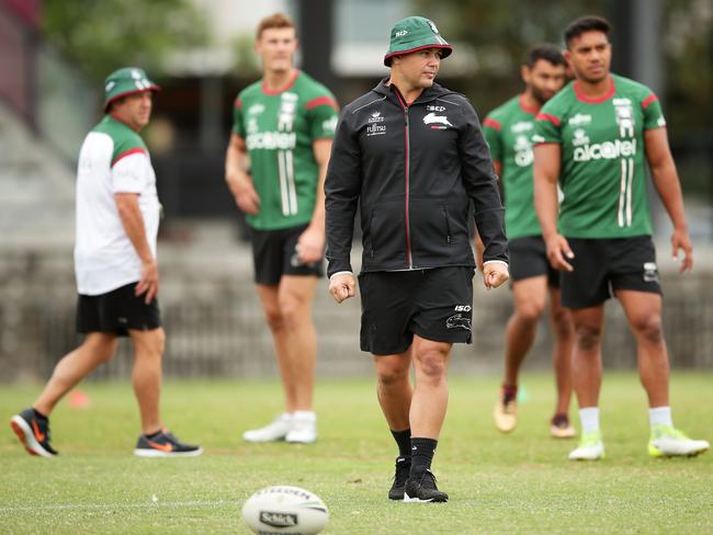 Rabbitohs coach Anthony Seibold at South Sydney training. Picture: Getty Images