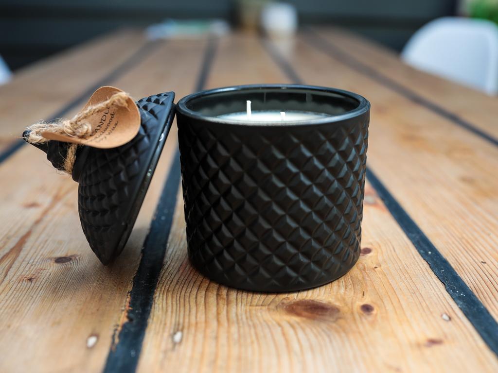 An aromatic candle by Ginki, one of Boho by the Beach’s homewears. Picture: Mireille Merlet