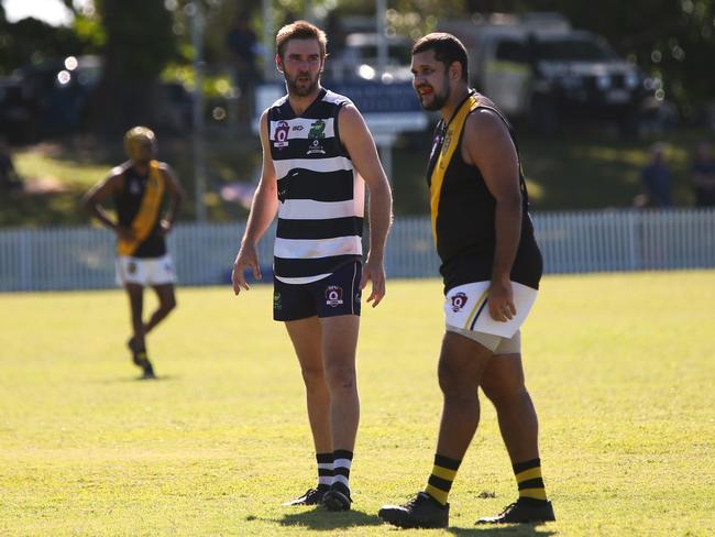 Pictured: Crocs ruck Ethan McCullough. AFL Cairns 2024.