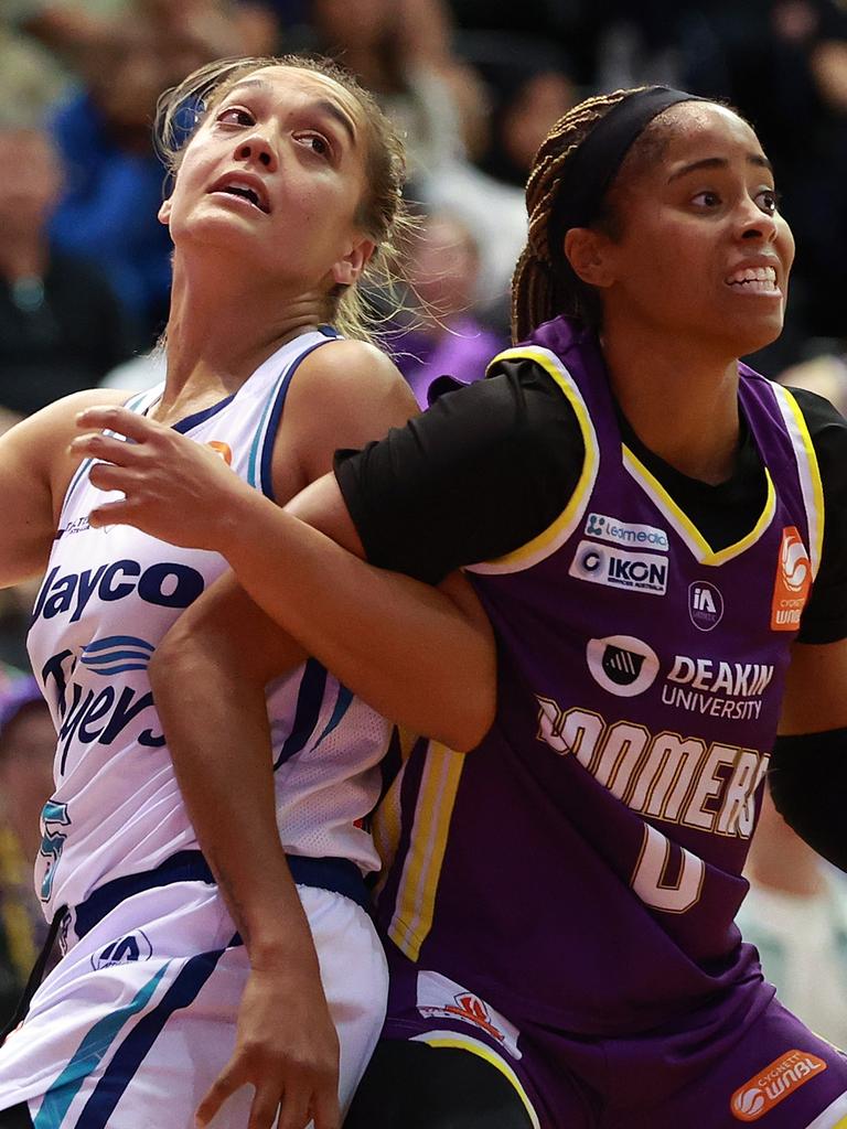 Jackson believes veteran Southside teammate Leilani Mitchell is the smartest point guard in the WNBL while the Boomers’ Jordin Canada is “out-of-control awesome”. Picture: Getty Images