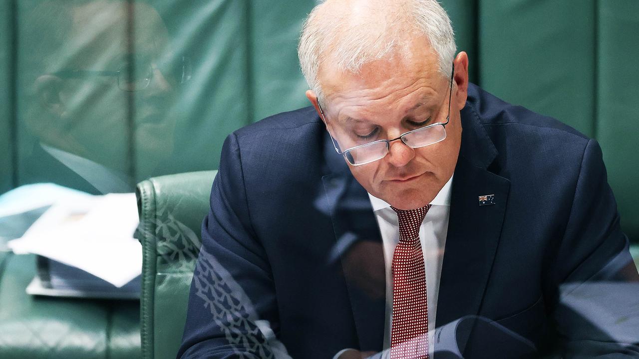 Prime Minister Scott Morrison during Question Time today. Picture: NCA NewsWire/Gary Ramage