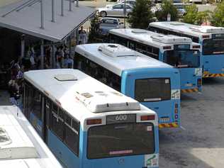 28/04/05 142650i Commuters at the Plaza bus interchange. Photo :Barry Leddicoat. Picture: Barry Leddicoat