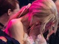 Nicole Kidman buries her face in her hands after husband Keith's surprise shout-out.