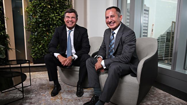 Bank of Queensland chairman Patrick Allaway (left) and CEO George Frazis. Picture: Adam Yip