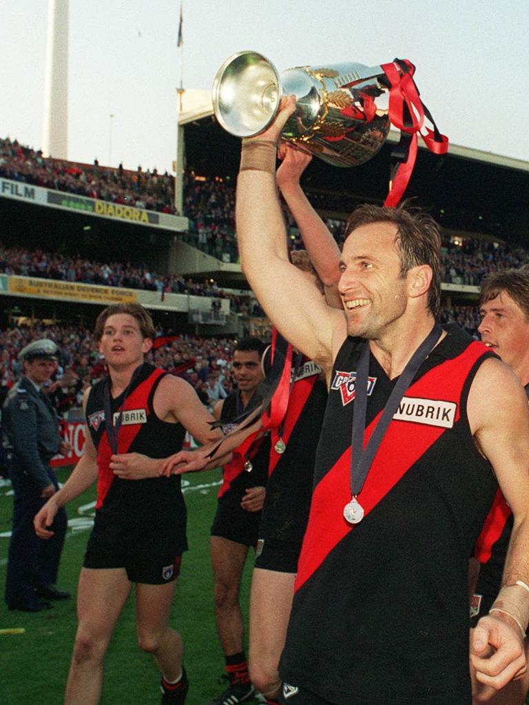 James Hird (left) and Tim Watson played in the 1993 premiership.