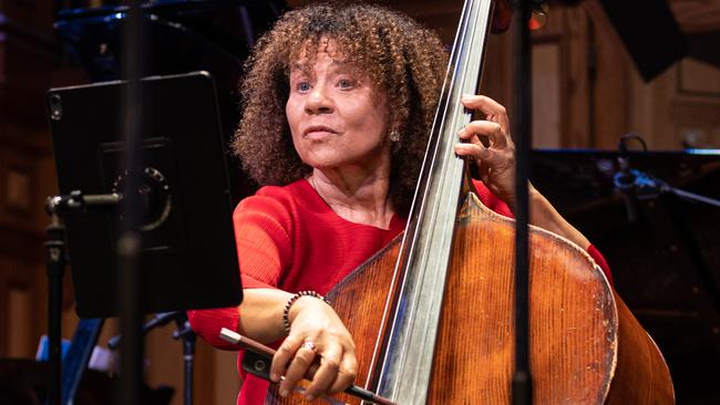 Adelaide Festival 2022. Chineke! Chamber Ensemble founder Chi-chi Nwanoku on double bass. Picture: Andrew Beveridge, supplied