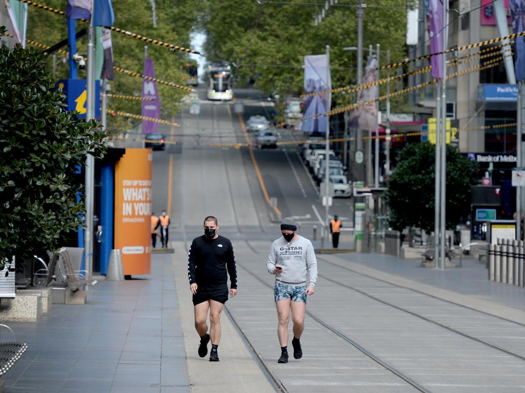 Melbourne was almost deserted under the harsh COVID restrictions. Picture: NCA NewsWire / Andrew Henshaw