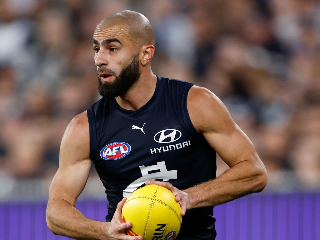 Adam Saad on the burst for Carlton. Picture: Michael Willson/AFL Photos via Getty Images