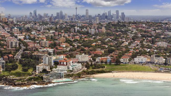 A view of the city from Bondi Beach, Sydney.