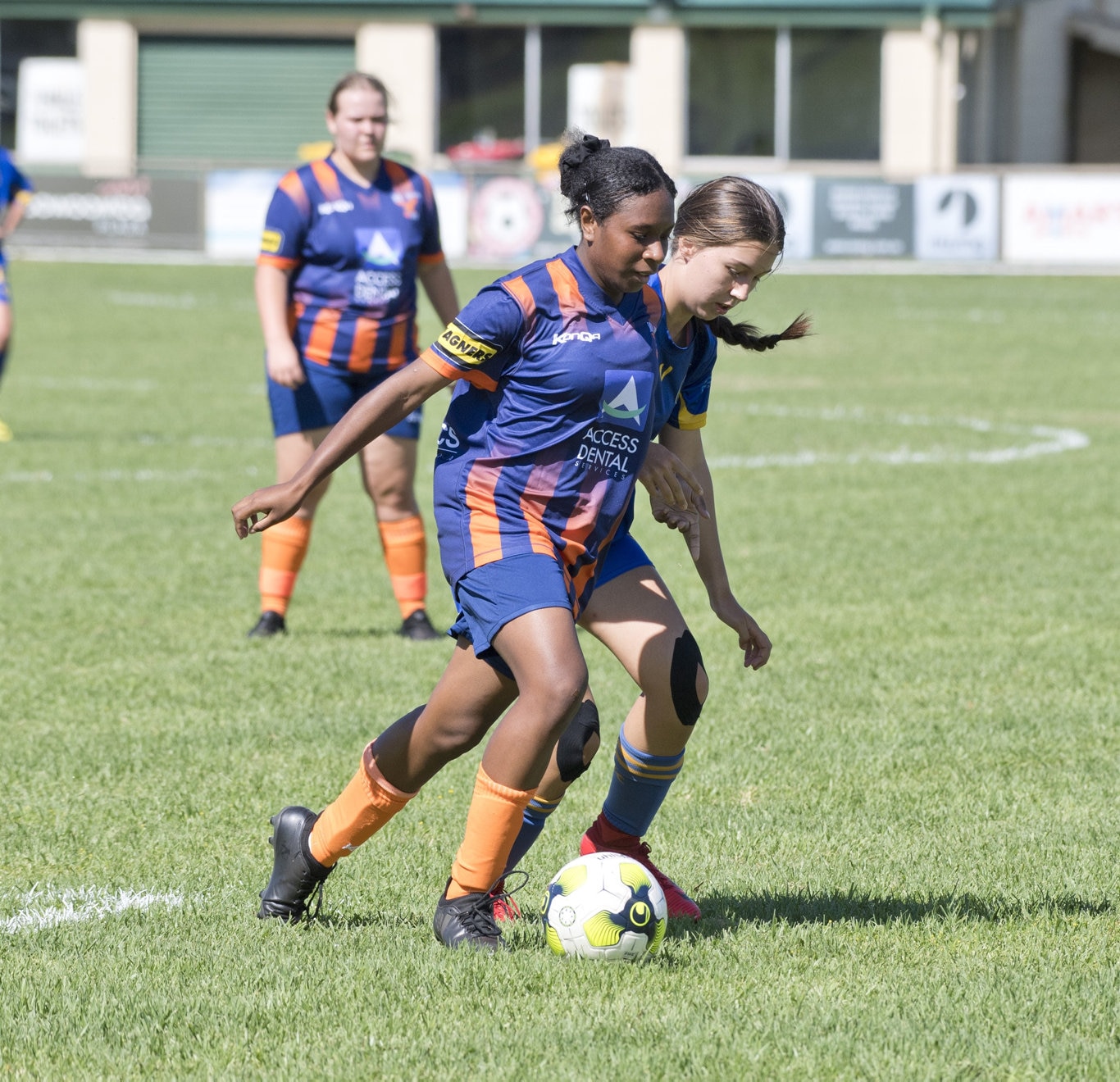 Marisa Gabuogi, Hawks and Maddie Goodwin, USQ. USQFC vs Hawks Ladyhawks, 2020 TFL Premier Ladies. Sunday, 8th Mar, 2020.