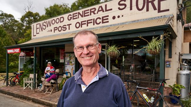 Andrew Mann outside the Lenswood General Store: “The psychological impact on the community means it is great to have a distraction like this.” Picture: Matt Loxton