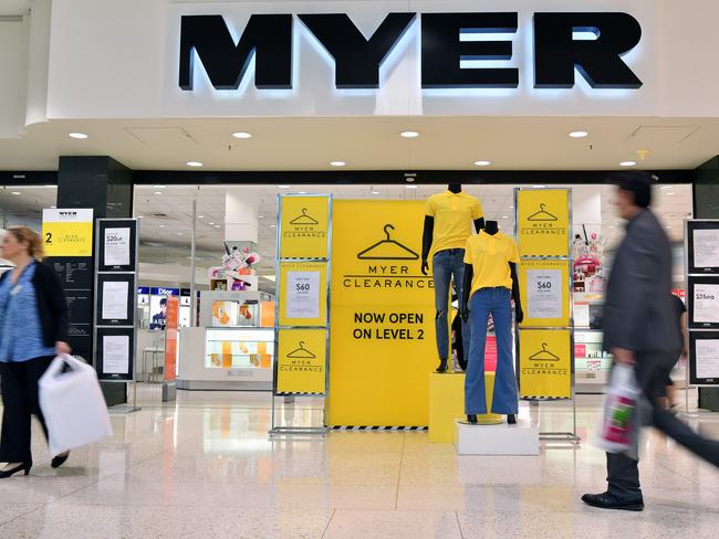 Select Myer stores now have a discount floor, but not everyone loves the idea. Picture: Joel Carrett / AAP