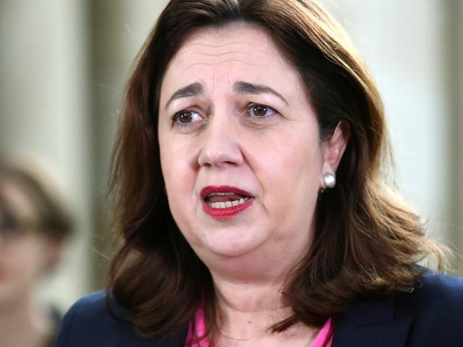 BRISBANE, AUSTRALIA - JUNE 16: Queensland Premier Annastacia Palaszczuk speaks during a press conference on June 16, 2020 in Brisbane, Australia. No new cases of coronavirus were recorded in Queensland overnight. There are currently five active cases across the state with 1065 total cases since the COVID-19 pandemic began. (Photo by Jono Searle/Getty Images)