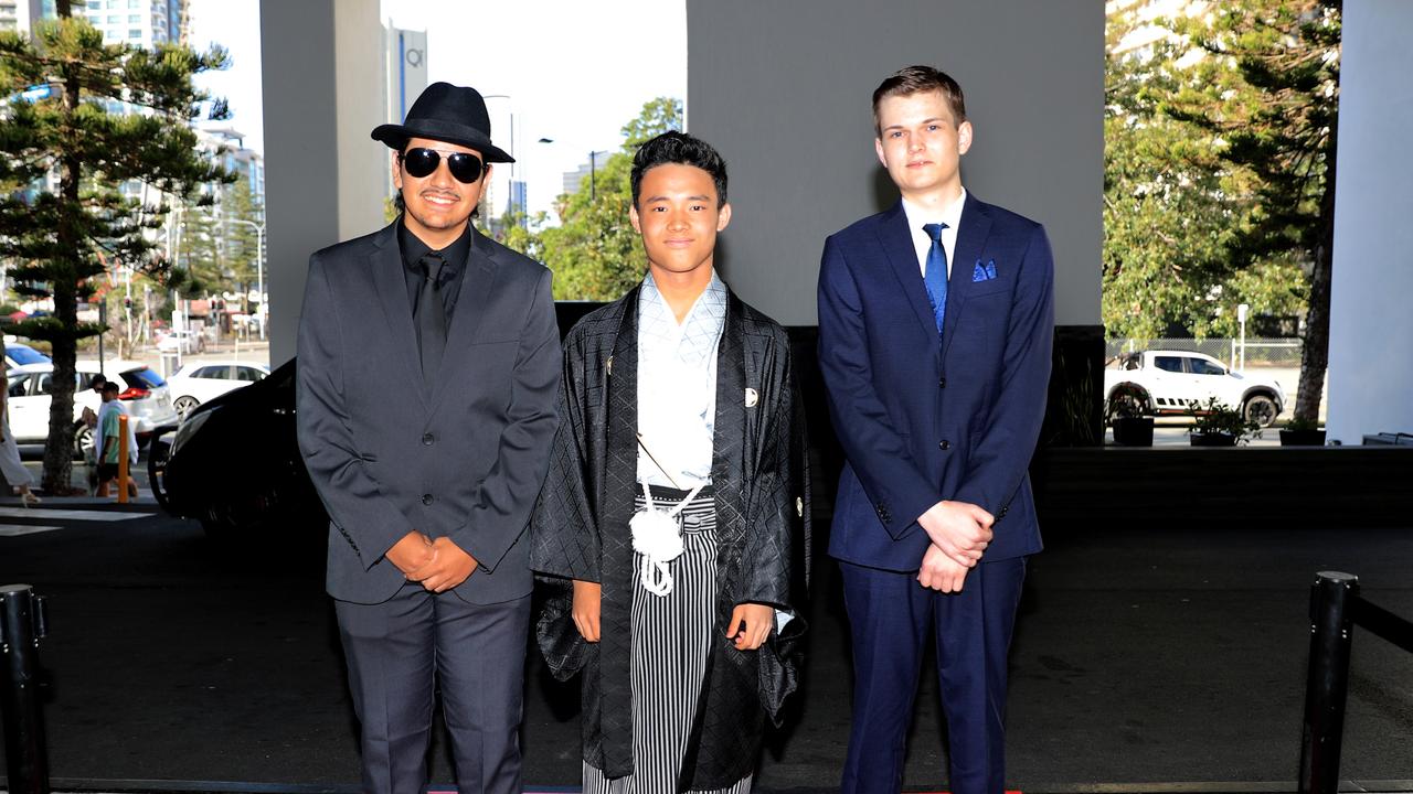 20th November 2020, - Jon Kotoda, Isaias Goday-Iturrieta and Jaiman Chapple - Upper Coomera State High formal held at Mantra on View Surfers paradise, Gold Coast. Photo: Scott Powick Newscorp