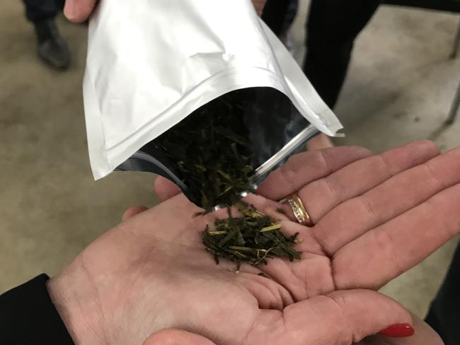 High grade green tea leaf from Kunitaro Green Tea plantation at Mangrove Mountain. Picture: Cathy Stubbs.