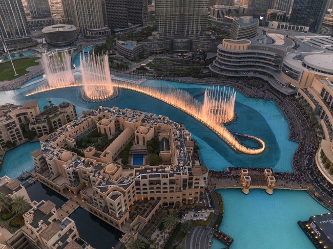 Dubai Mall and the Burj Khalifa are separated by the Dubai Fountain. Picture: Suppled