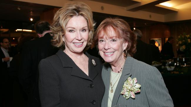 Actresses Pat Crowley and Gigi Perreau attend the AMPAS Centennial Celebration for Barbara Stanwyck in Los Angeles, California. Picture: Getty