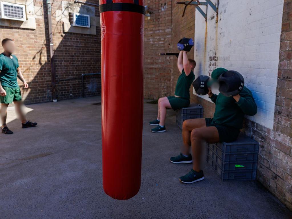 Inmates exercise at Long Bay Prison Sydney. Picture: Justin Lloyd.