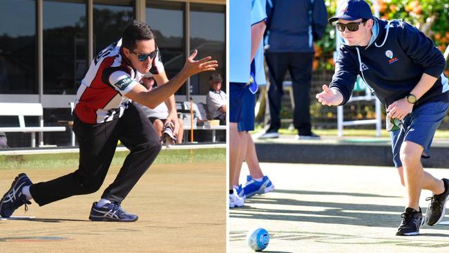 (L-R) Kenta Treacher and Mason Lewis are ones to watch at the State Champs. Picture: Bowls NSW