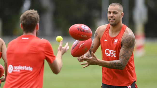 Franklin didn’t miss a beat during the training drills. Picture: Darren Leigh Roberts