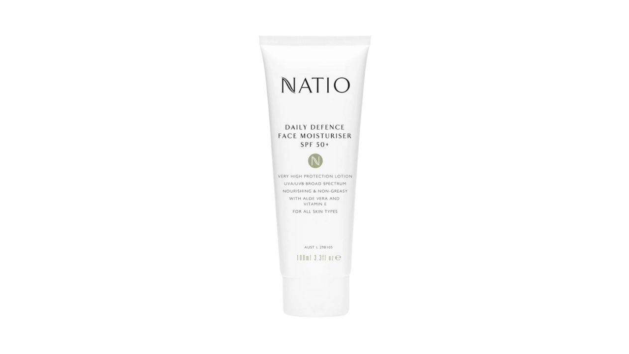 Natio Daily Defence Face Moisturiser SPF 50+. Picture: Myer.