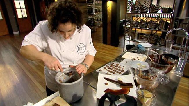 Julie Goodwin in action on Australia's first MasterChef.