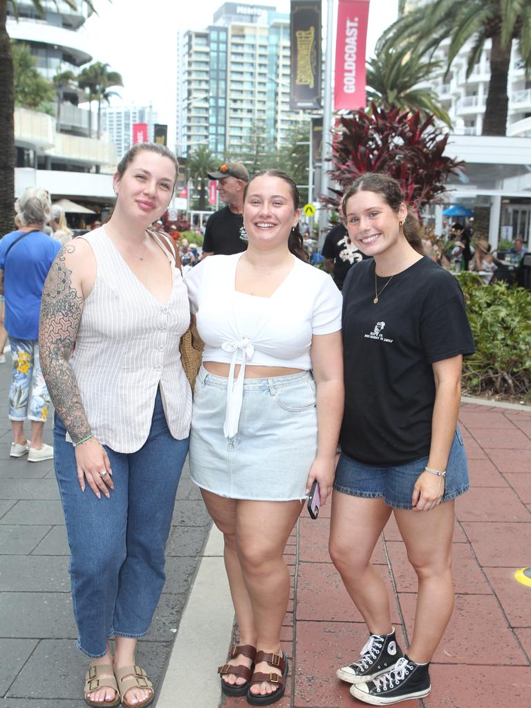 Groundwater. Heidi Harris, Allora Loprete, Charlize Firgaira. 19 October 2024 Broadbeach Picture by Richard Gosling