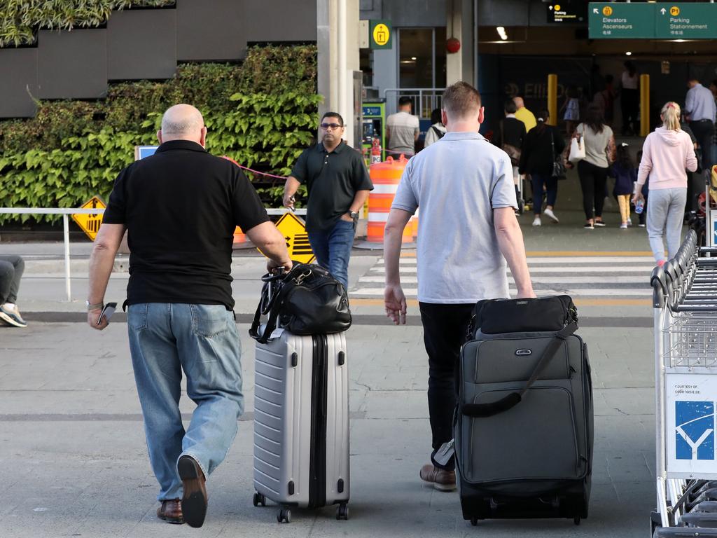 Homicide Squad detective Detective Chief Insp Wayne Walpole arrives in Vancouver airport after the death of Australian Lucas Fowler and his girlfriend Chynna Deese were found murdered on the roadside with their blue van. Picture: Clint Brewer