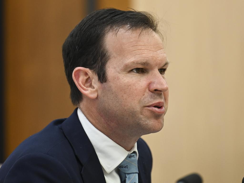 Senator Matt Canavan during the Rural and Regional Affairs and Transport Legislation Committee at Parliament House in Canberra. Picture: NCA NewsWire / Martin Ollman