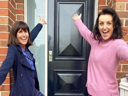 Bianca Chatfield with Nicole Jacobs at her new Bayside home, June 2021 - for Herald Sun realestate. Source: Instagram